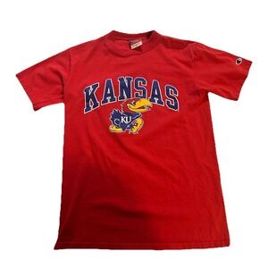 Vintage Champion Red Kansas Jayhawks T Shirt Men's M
